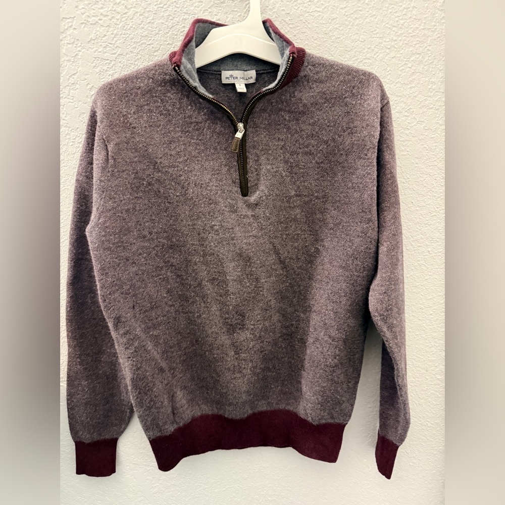 Men's Peter Millar 100% Extra Fine Merino Wool 1/4 Zip Sweater Pullover SZ s